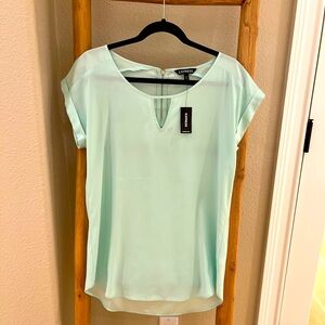 Express, Women’s Cap Sleeve Blouse, Mint Green, Medium, NWT